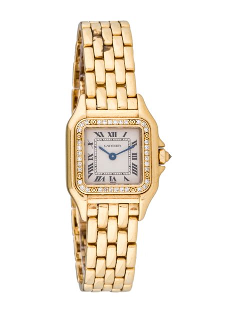 cartier panthere gold diamond watch.